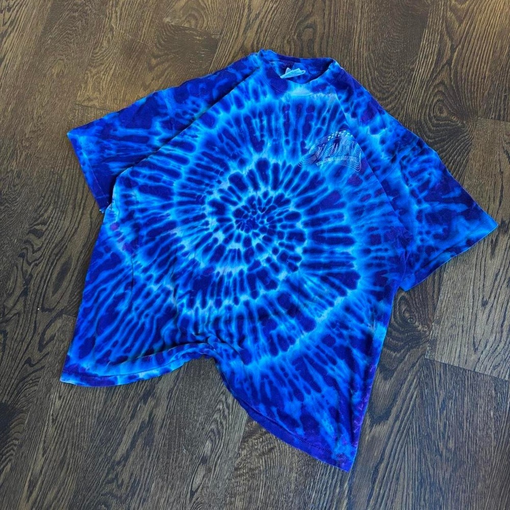 VTG 90s Strawberry 10th Music Festival Tie Dye Tee XL Hanes Beefy Single Stitch